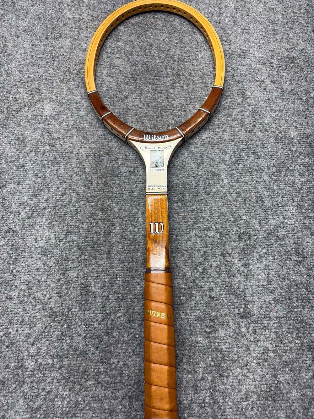 Vintage 1970's Wilson CHRIS EVERT Autograph Model Wood Tennis Racquet NEW-UNUSED